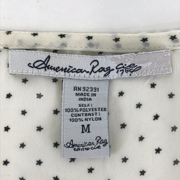 American Rag Cie Chiffon Tank Women’s Medium Stars Lace Sleeveless Sheer Casual - Picture 2 of 9